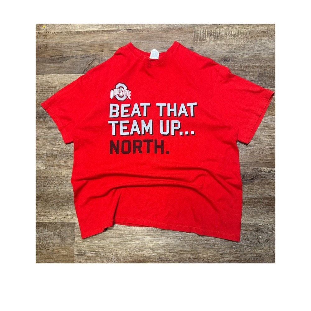 Ohio State Buckeyes T Shirt Mens XL Red Delta Pro Weight Beat That Team Up North